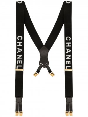 Подтяжки с логотипом Chanel Pre-Owned. Цвет: черный