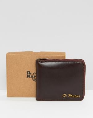 Кожаный кошелек на молнии Dr Martens. Цвет: коричневый
