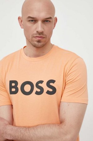 Хлопковая футболка CASUAL Boss Orange, оранжевый Orange