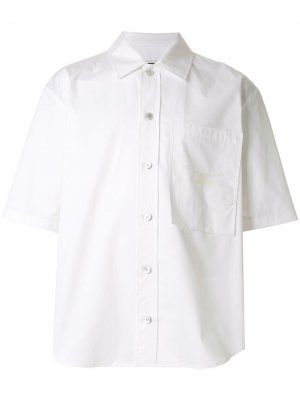Рубашка с короткими рукавами и вышивкой Wooyoungmi. Цвет: белый