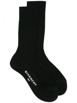 Классические носки в рубчик Givenchy. Цвет: чёрный