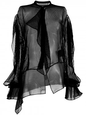 Блузка с длинными рукавами и оборками Roland Mouret. Цвет: черный