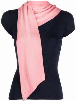 Топ 2010-х годов с шарфом Christian Dior. Цвет: синий