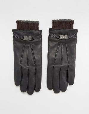 Кожаные перчатки Quiff Ted Baker. Цвет: черный