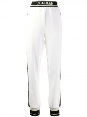 Спортивные брюки с логотипом на лампасах Dolce & Gabbana. Цвет: белый