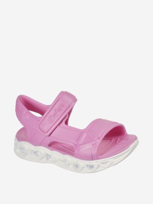 Сандалии для девочек Heart Lights Sandals, Розовый, размер 33 Skechers. Цвет: розовый