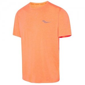 Футболка Беговая Time Trial Short Sleeve Vizi Orange Heather (Us:l) Saucony. Цвет: оранжевый