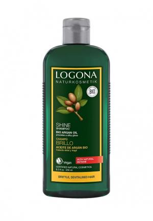 Шампунь Logona для восстановления  блеска волос с Био-Аргановым маслом, 250 мл. Цвет: прозрачный