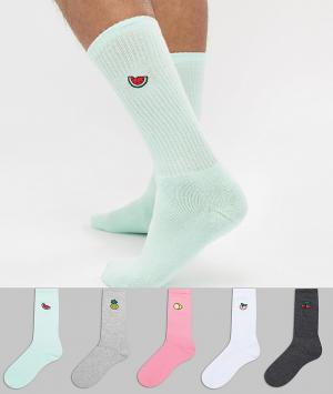 5 пар спортивных носков Urban Eccentric. Цвет: мульти