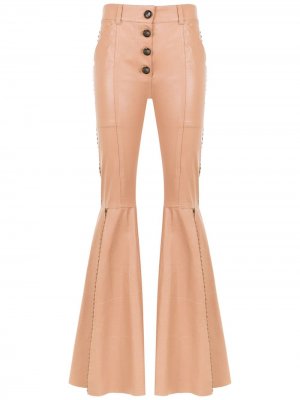 Panelled leather trousers Andrea Bogosian. Цвет: нейтральные цвета