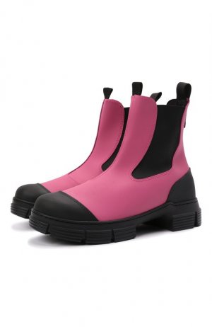 Резиновые ботинки Ganni. Цвет: розовый