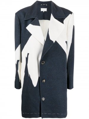 Пальто с абстрактным принтом Maison Margiela. Цвет: синий