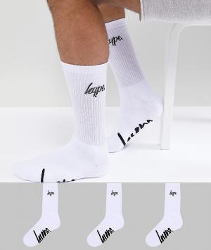 3 пары белых спортивных носков Hype. Цвет: белый