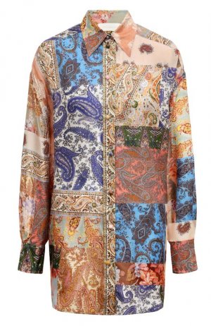 Шелковая блузка Zimmermann. Цвет: разноцветный