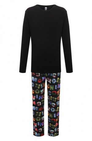 Хлопковая пижама Moschino. Цвет: чёрный