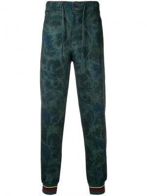 Спортивные брюки с цветочным принтом Etro. Цвет: зеленый