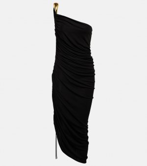 Платье миди на одно плечо BOTTEGA VENETA, черный Veneta