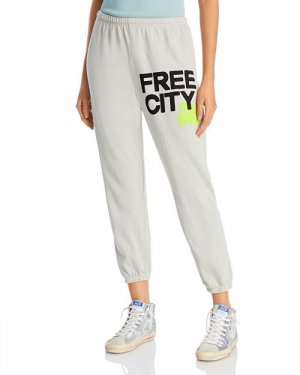 Хлопковые спортивные штаны с логотипом FREE CITY , цвет Stardust FREECITY