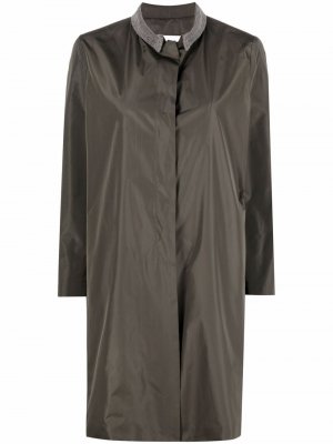 Однобортное пальто на пуговицах Fabiana Filippi. Цвет: зеленый