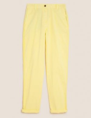 Зауженные хлопковые брюки чинос Grazer длиной до щиколотки, Marks&Spencer Marks & Spencer. Цвет: пастельный золотой