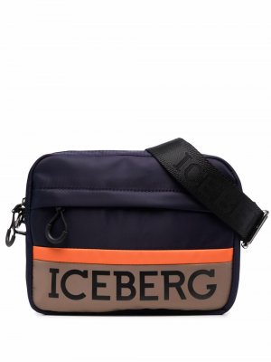 Сумка-мессенджер с логотипом Iceberg. Цвет: синий