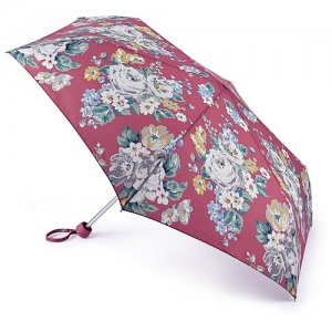 Зонт , механика, 3 сложения, купол 96 см., 6 спиц, чехол в комплекте, для женщин, розовый FULTON. Цвет: розовый