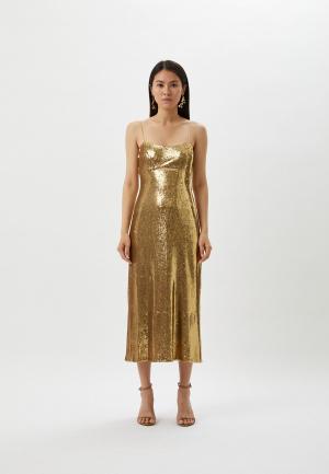 Платье Halston. Цвет: золотой