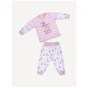 Пижама для девочки Babyglory Little BOSS (интерлок) розовый 30-92. Цвет: розовый