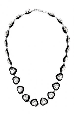 Ожерелье с сердцами из горного хрусталя Moonka. Цвет: чёрный