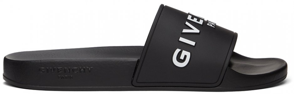 Черные сандалии на плоской подошве Paris Givenchy