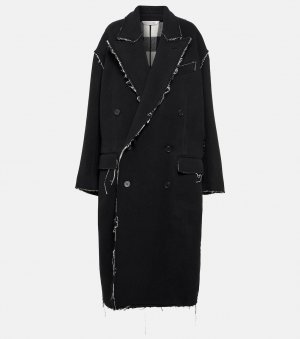 Пальто из смесовой шерсти с эффектом потертости BALENCIAGA, черный Balenciaga