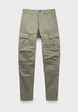 Брюки C.P. Company stretch sateen ergonomic logo cargo pants agave green. Цвет: хаки