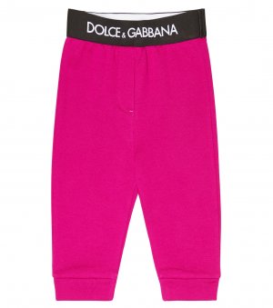Детские хлопковые леггинсы , розовый Dolce&Gabbana Kids
