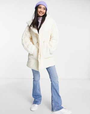 Пальто из искусственного меха с карманом -Белый Urbancode