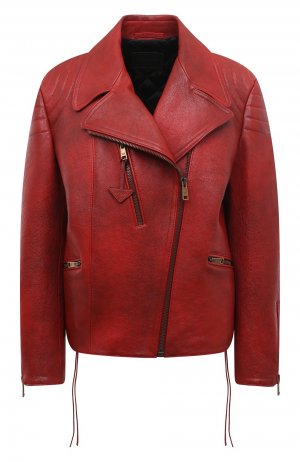 Кожаная куртка Prada. Цвет: красный