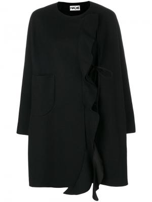 Пальто с рюшами Hache. Цвет: чёрный