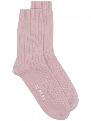 Носки из органического кашемира N.Peal. Цвет: розовый