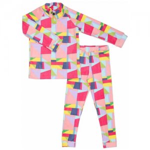 Флисовый костюм детский геометрия Feter. Цвет: розовый