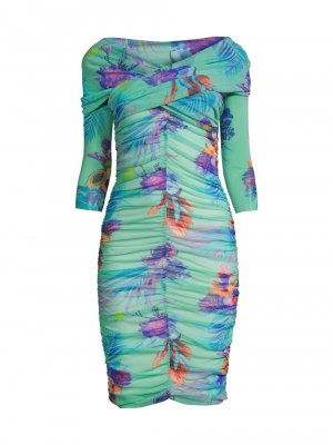 Тропическое мини-платье с рюшами , разноцветный Fuzzi