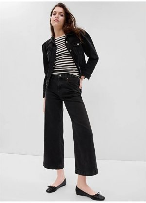 Прямые светло-черные женские джинсовые брюки с высокой талией Gap