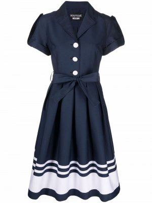 Платье с короткими рукавами и полосками Boutique Moschino. Цвет: синий