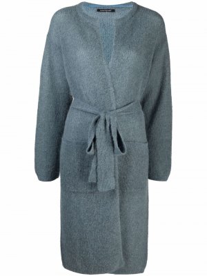 Кардиган-пальто с завязками Luisa Cerano. Цвет: синий