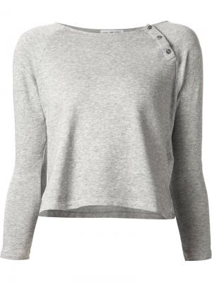 Cropped buttoned sweatshirt James Perse. Цвет: серый