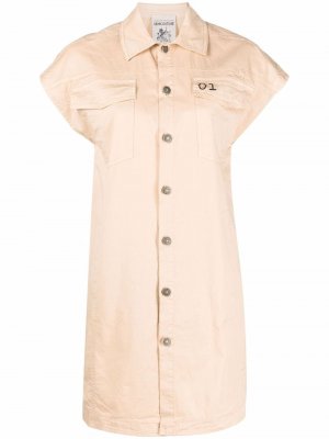 Платье-рубашка с короткими рукавами Semicouture. Цвет: бежевый
