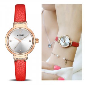 MEGIR модные женские часы Reloj Mujer маленькие кварцевые Womem часы-браслет Damen Uhren Montres Femme дропшиппинг
