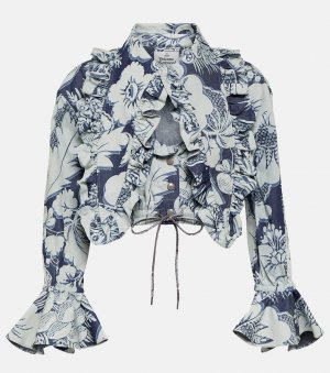 Хлопковая блузка с цветочным принтом в форме сердца , синий Vivienne Westwood