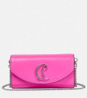 Кожаный кошелек на цепочке , розовый Christian Louboutin