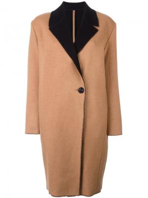 Однобортное пальто Fausto Puglisi. Цвет: коричневый