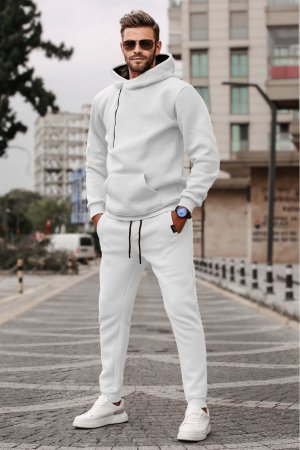 Спортивный костюм - Белый Классический крой Madmext