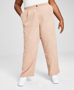 Модные вельветовые брюки больших размеров со складками на талии , цвет Almond And Now This